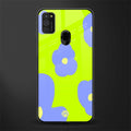 chartreuse arctic flowers glass case for samsung galaxy m30s image