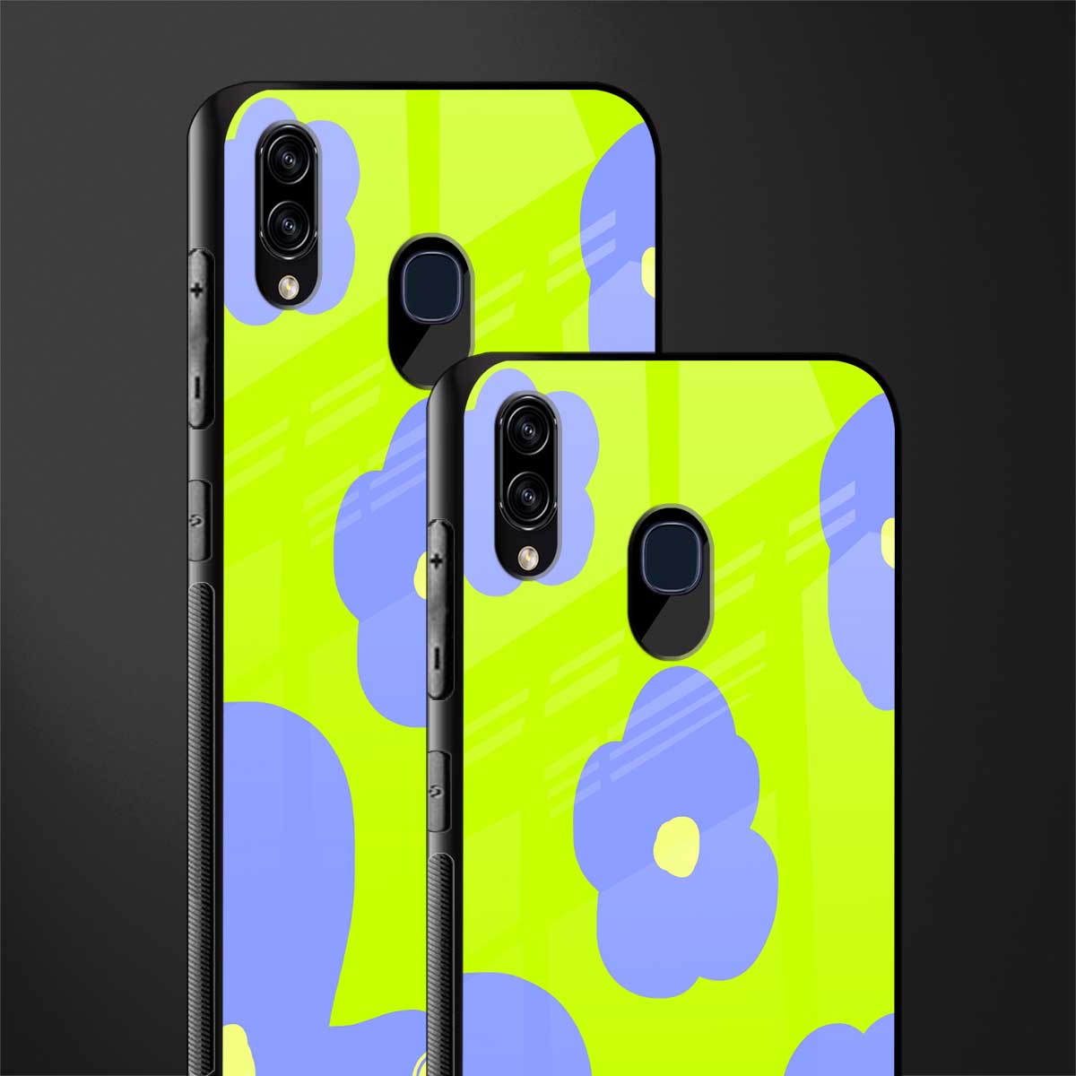 chartreuse arctic flowers glass case for samsung galaxy a30 image-2