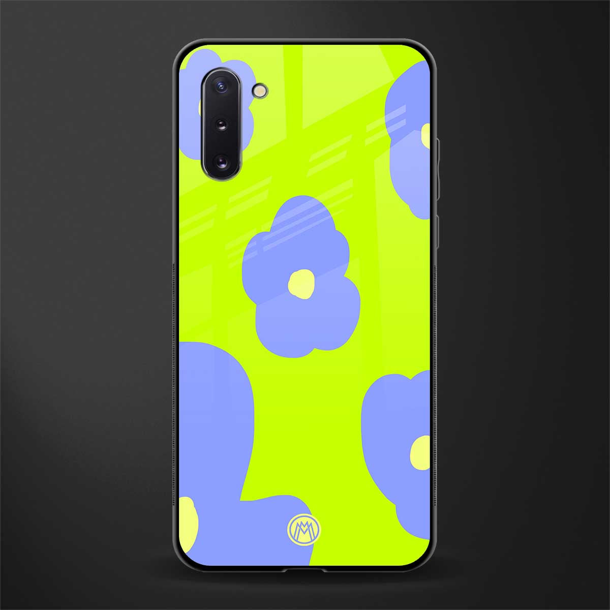 chartreuse arctic flowers glass case for samsung galaxy note 10 image