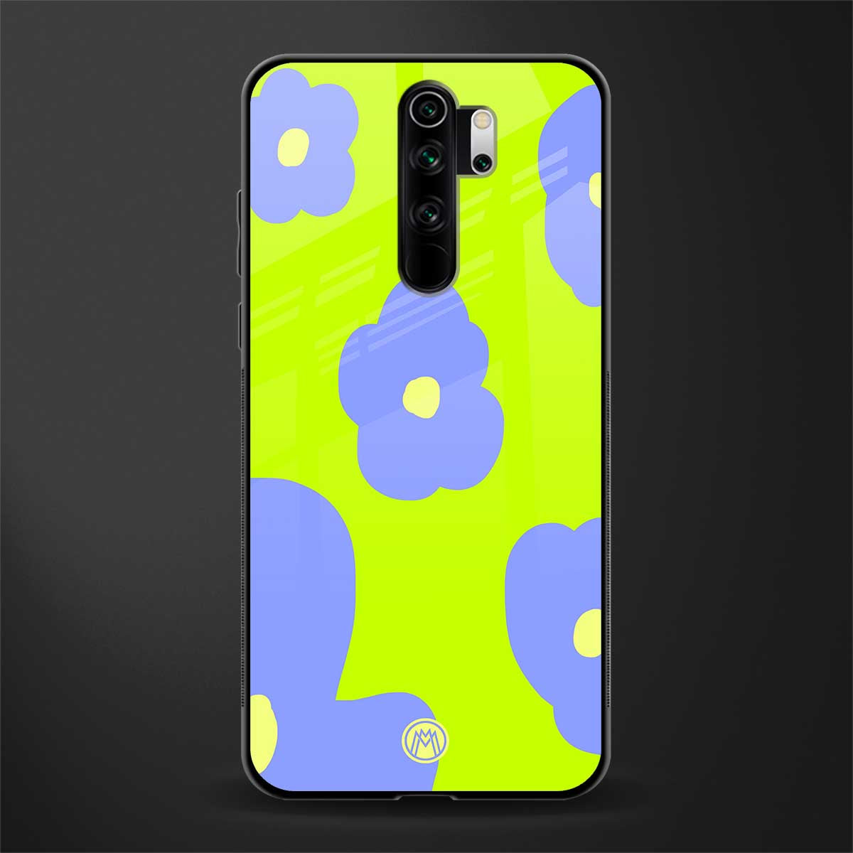 chartreuse arctic flowers glass case for redmi note 8 pro image