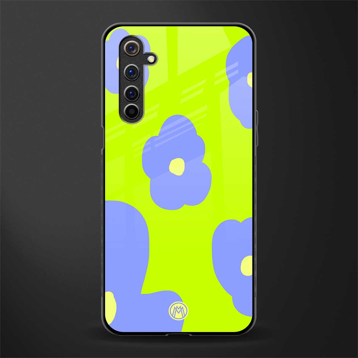 chartreuse arctic flowers glass case for realme 6 pro image