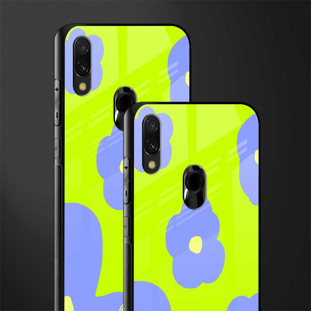 chartreuse arctic flowers glass case for redmi note 7s image-2