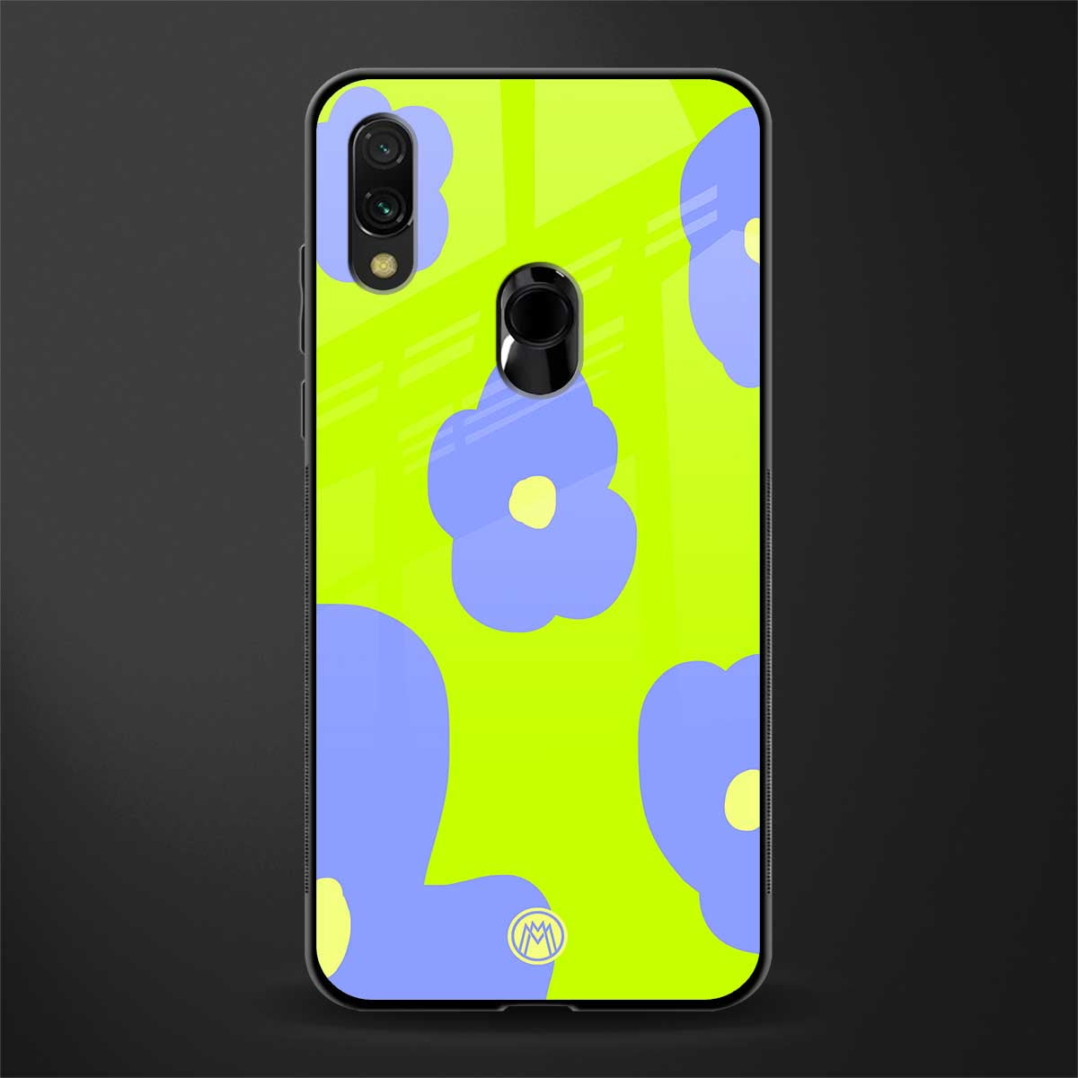 chartreuse arctic flowers glass case for redmi 7redmi y3 image