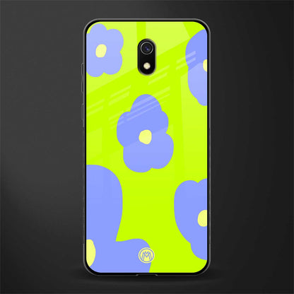 chartreuse arctic flowers glass case for redmi 8a image
