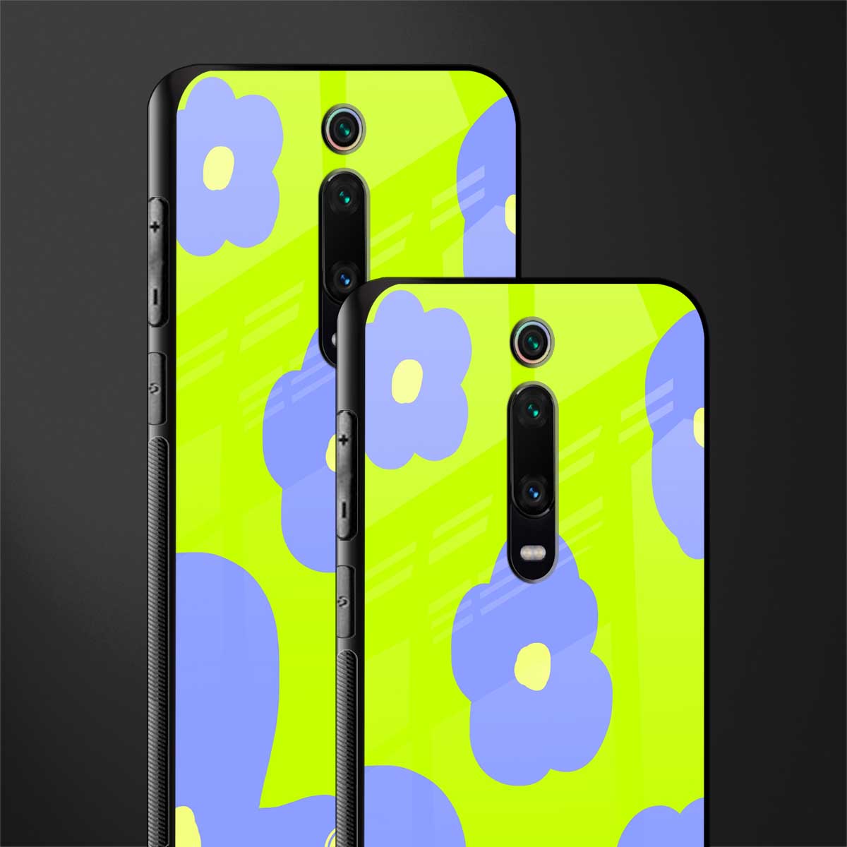 chartreuse arctic flowers glass case for redmi k20 pro image-2