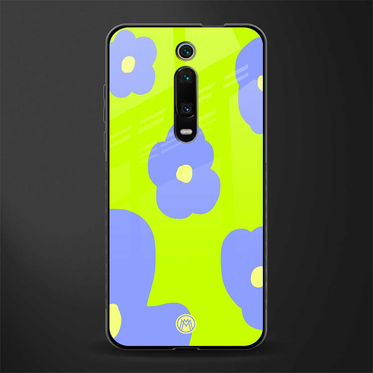 chartreuse arctic flowers glass case for redmi k20 pro image