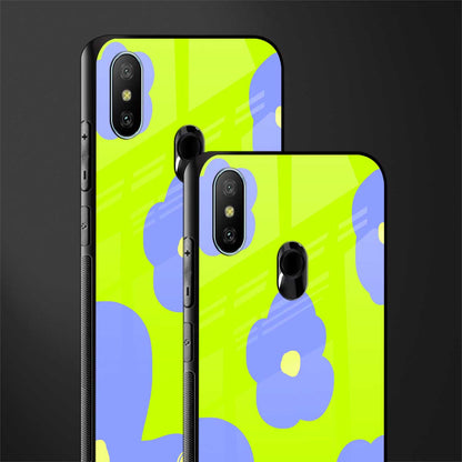 chartreuse arctic flowers glass case for redmi 6 pro image-2
