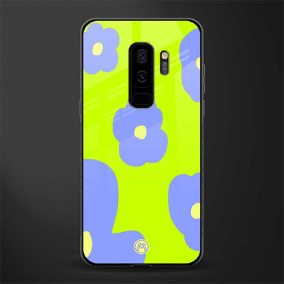 chartreuse arctic flowers glass case for samsung galaxy s9 plus image