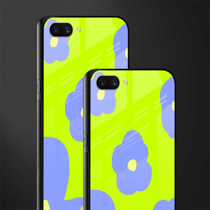 chartreuse arctic flowers glass case for oppo a3s image-2