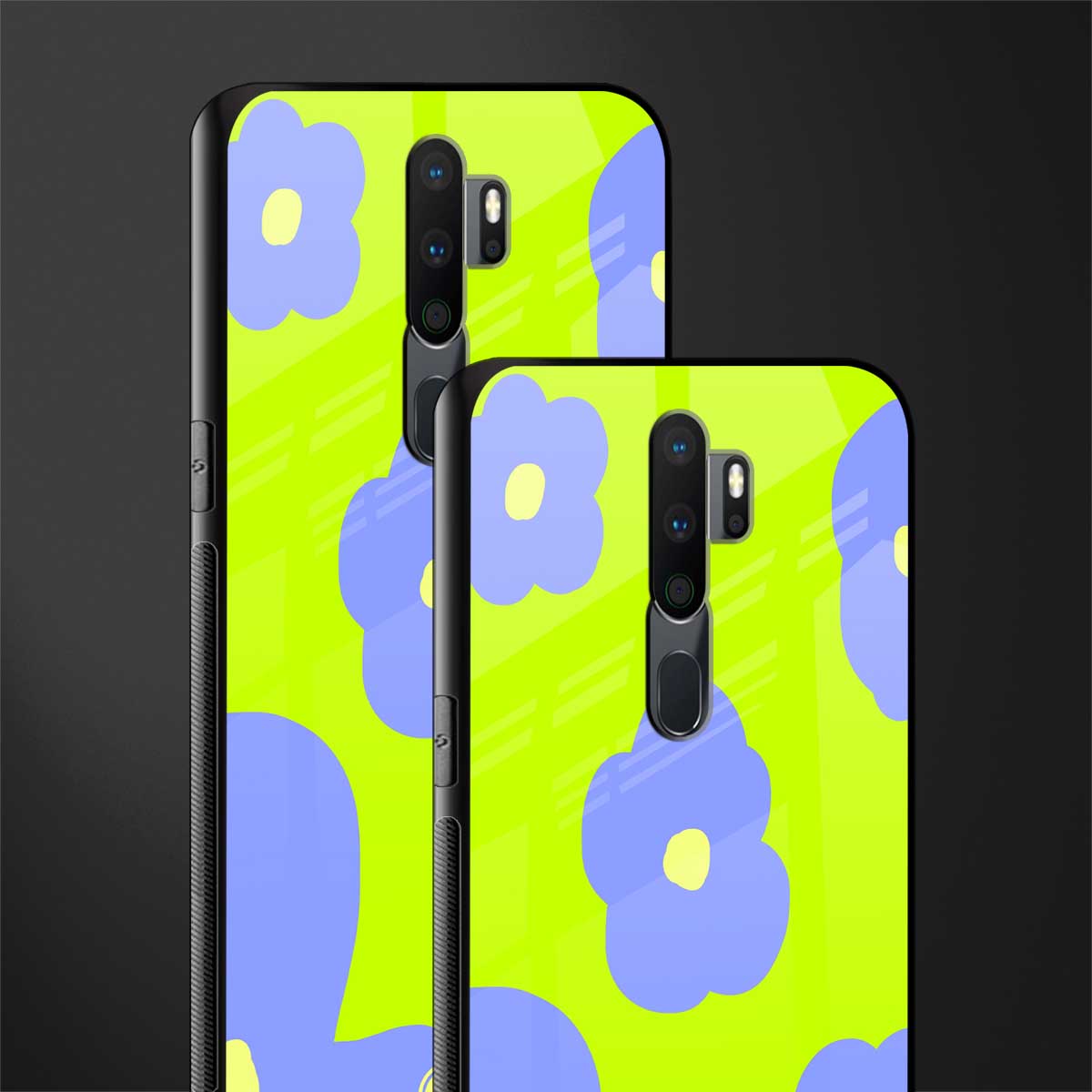 chartreuse arctic flowers glass case for oppo a9 2020 image-2