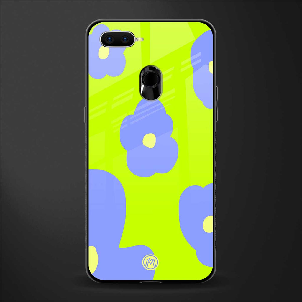 chartreuse arctic flowers glass case for oppo a7 image