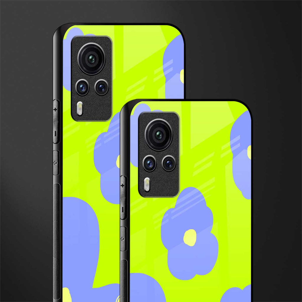 chartreuse arctic flowers glass case for vivo x60 pro image-2
