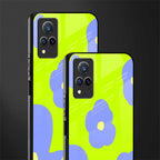chartreuse arctic flowers glass case for vivo v21 5g image-2