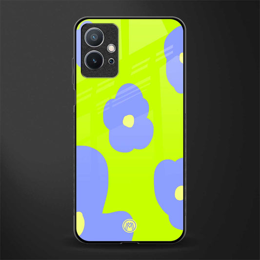 chartreuse arctic flowers glass case for vivo y75 5g image