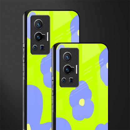 chartreuse arctic flowers glass case for vivo x70 pro image-2