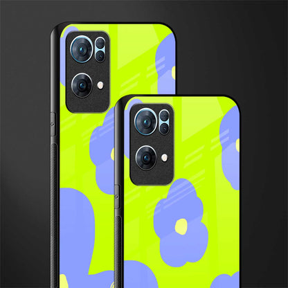 chartreuse arctic flowers glass case for oppo reno7 pro 5g image-2