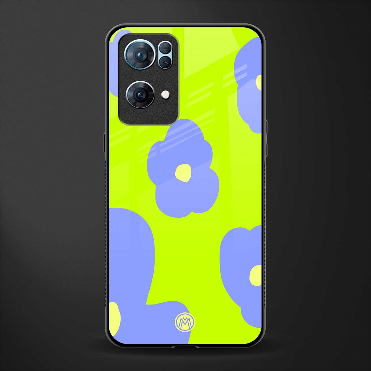 chartreuse arctic flowers glass case for oppo reno7 pro 5g image