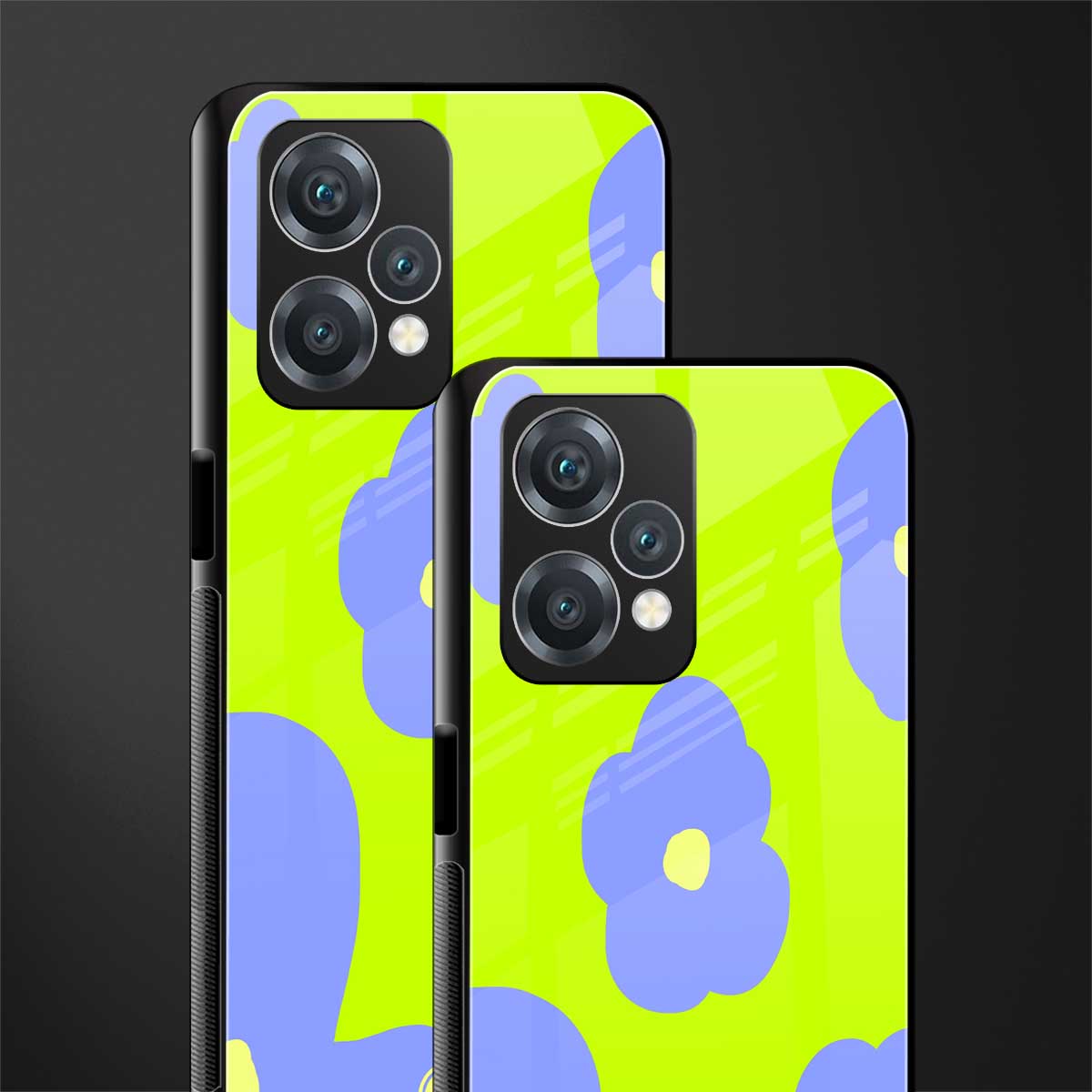 chartreuse arctic flowers back phone cover | glass case for realme 9 pro 5g