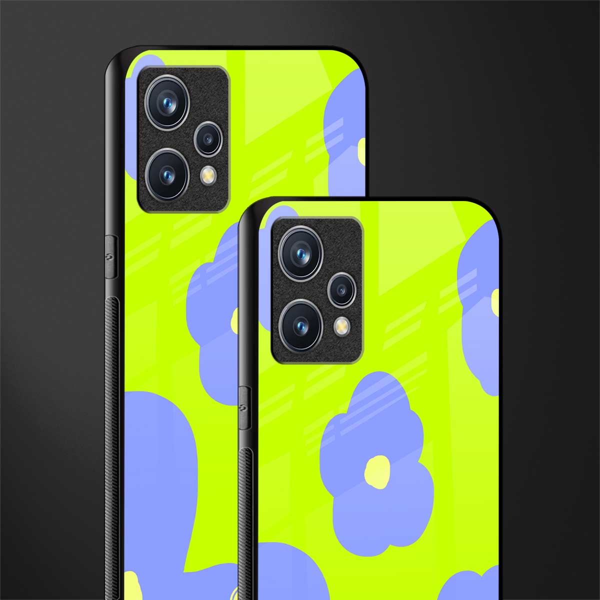 chartreuse arctic flowers glass case for realme 9 4g image-2