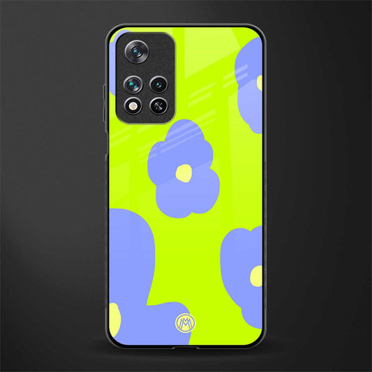 chartreuse arctic flowers glass case for poco m4 pro 5g image