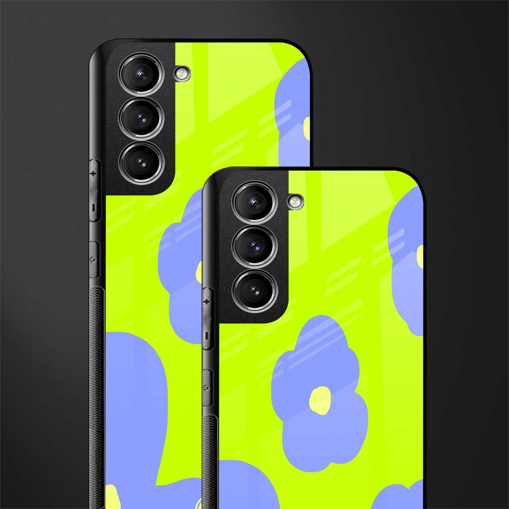 chartreuse arctic flowers glass case for samsung galaxy s21 fe 5g image-2