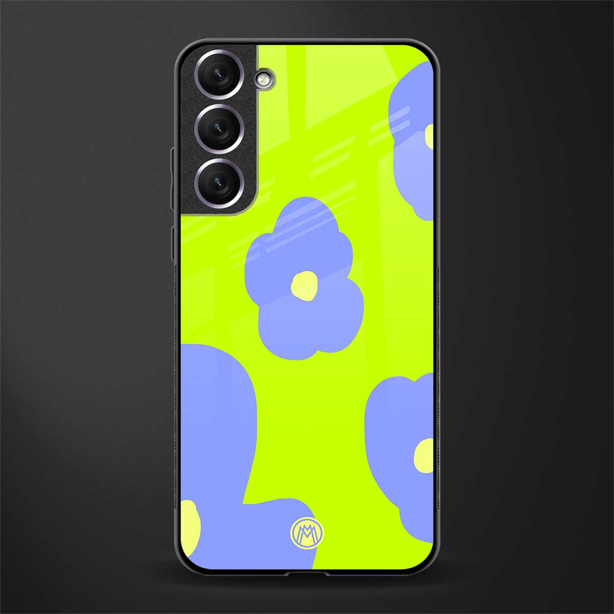 chartreuse arctic flowers glass case for samsung galaxy s21 image