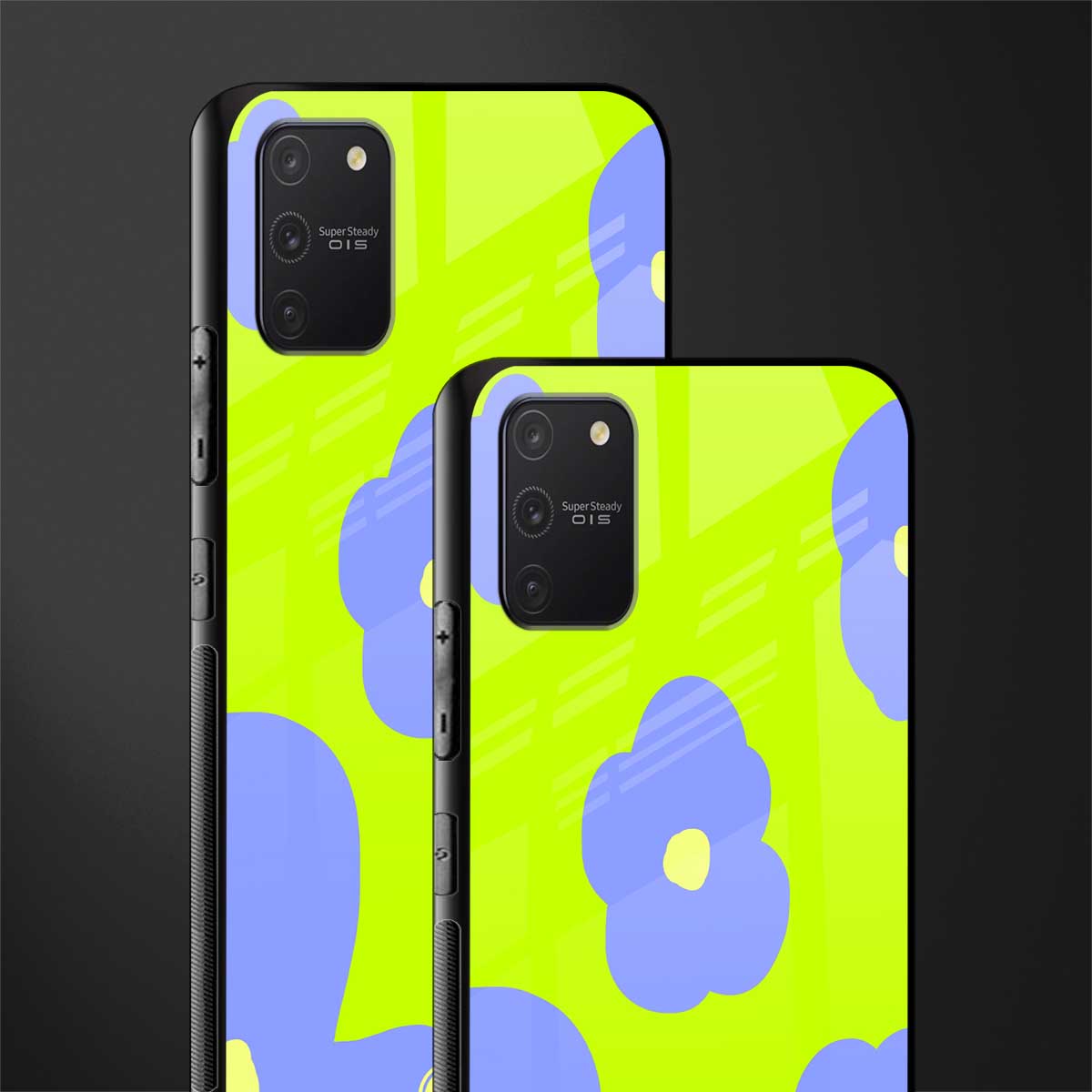 chartreuse arctic flowers glass case for samsung galaxy a91 image-2