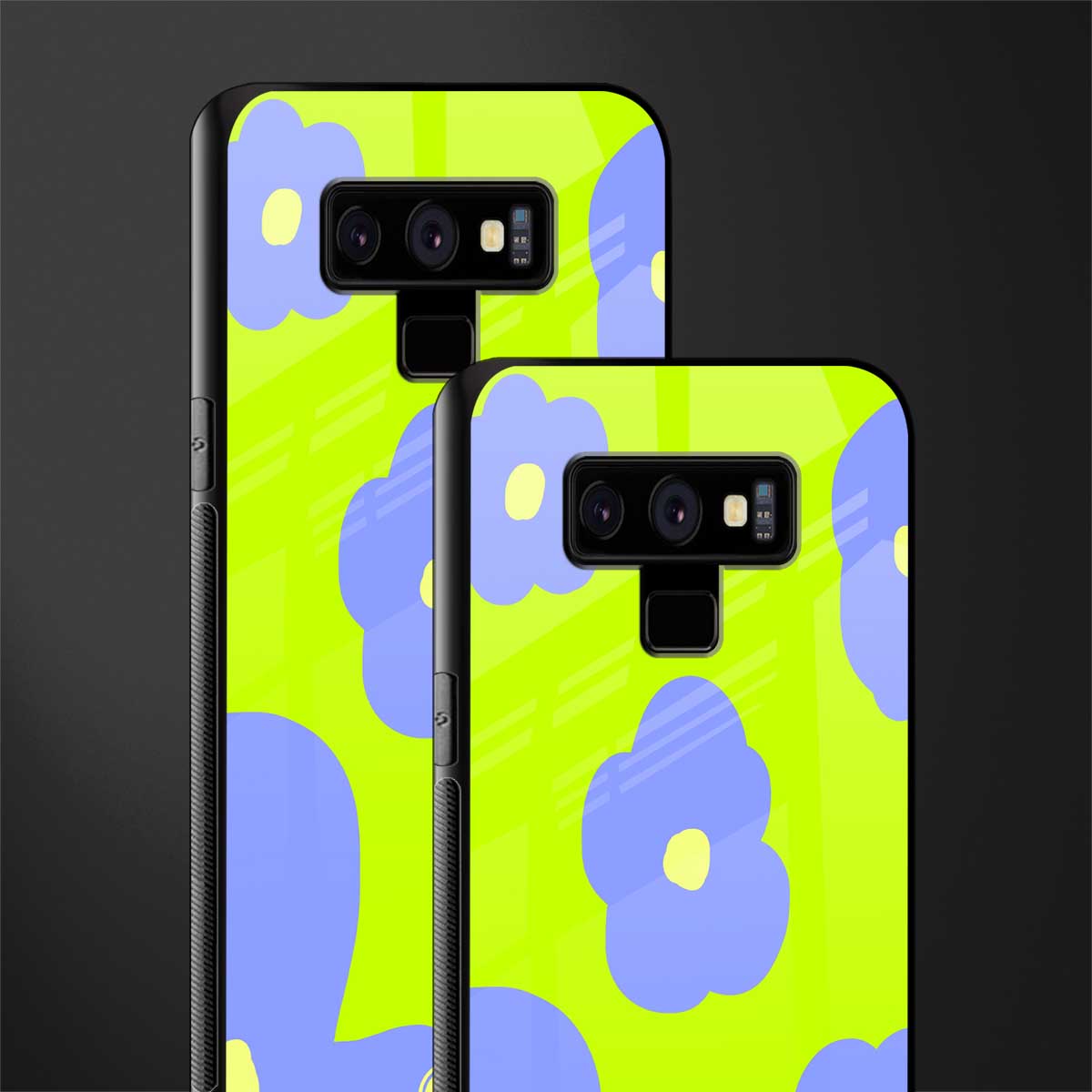 chartreuse arctic flowers glass case for samsung galaxy note 9 image-2