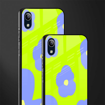chartreuse arctic flowers glass case for vivo y1s without fingerprint image-2