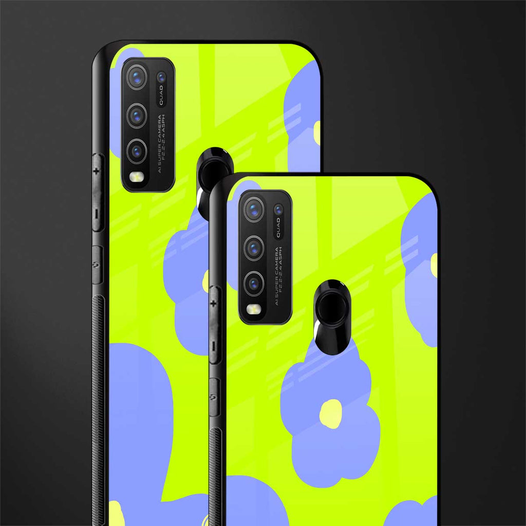 chartreuse arctic flowers glass case for vivo y30 image-2