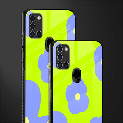 chartreuse arctic flowers glass case for samsung galaxy a21s image-2