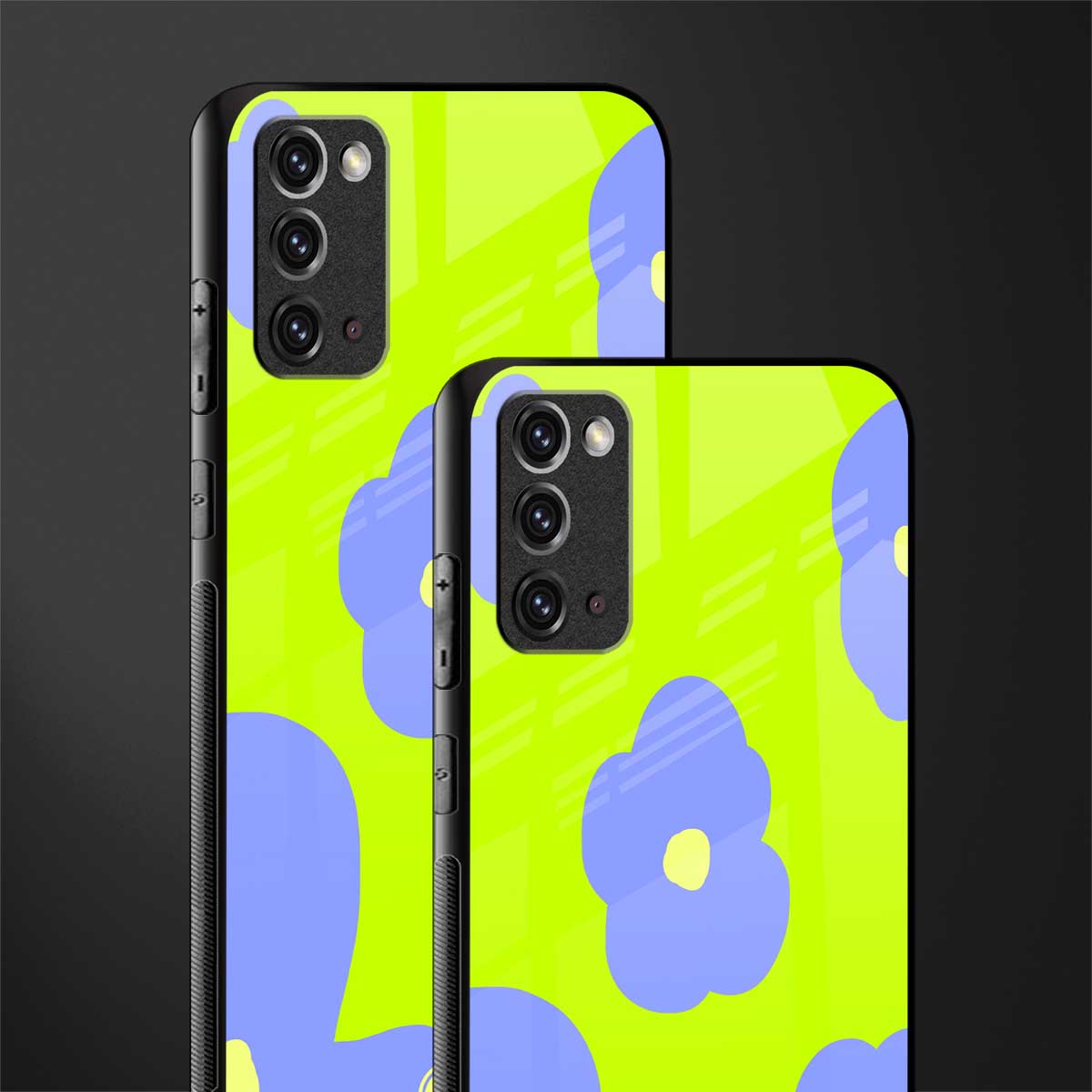 chartreuse arctic flowers glass case for samsung galaxy note 20 image-2