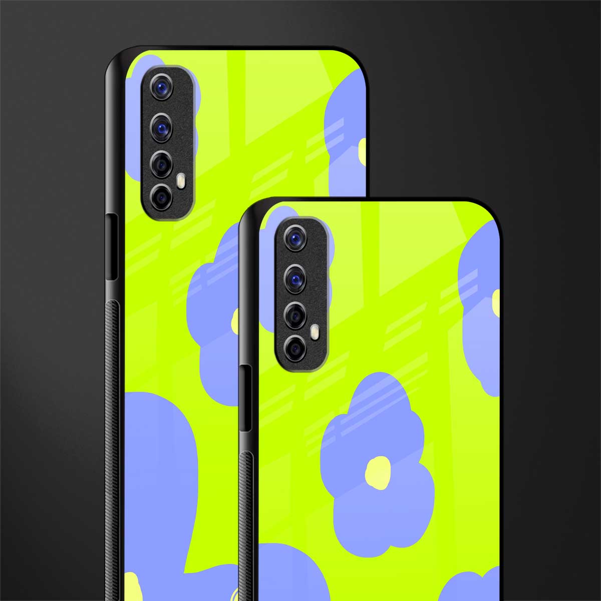 chartreuse arctic flowers glass case for realme 7 image-2