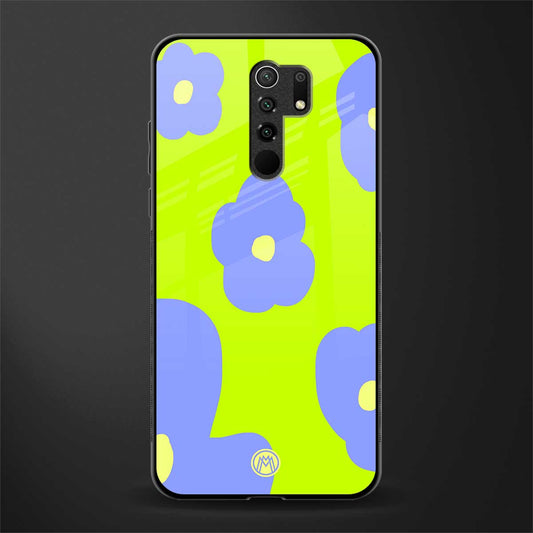 chartreuse arctic flowers glass case for redmi 9 prime image