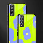 chartreuse arctic flowers glass case for vivo y12s image-2