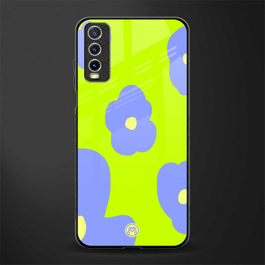 chartreuse arctic flowers glass case for vivo y20 image