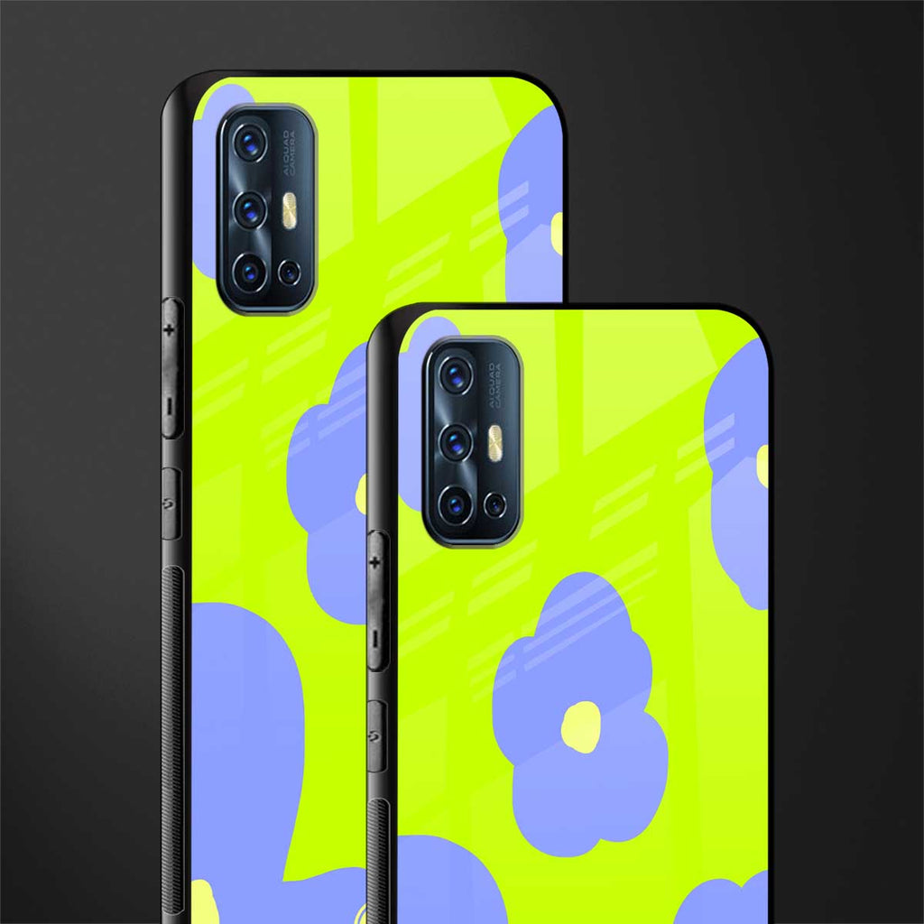 chartreuse arctic flowers glass case for vivo v17 image-2