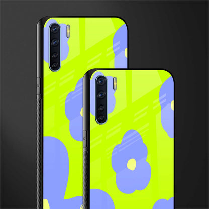 chartreuse arctic flowers glass case for oppo f15 image-2