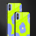 chartreuse arctic flowers glass case for redmi 9a image-2