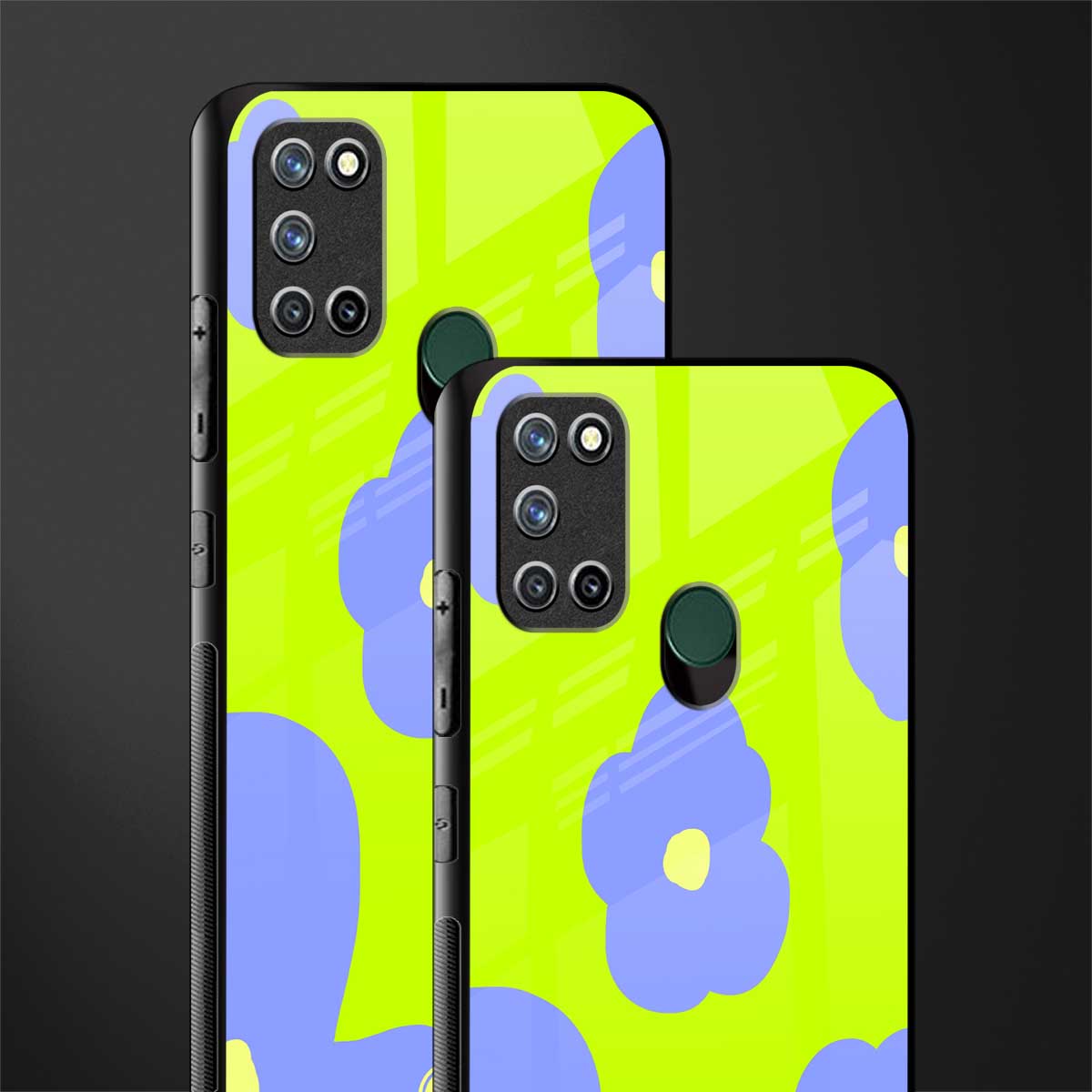 chartreuse arctic flowers glass case for realme 7i image-2