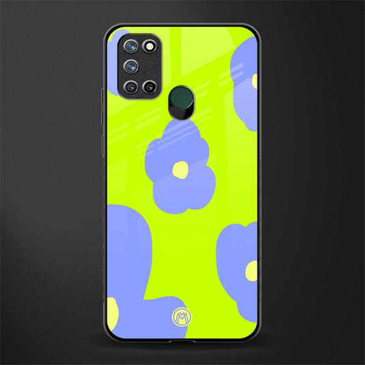 chartreuse arctic flowers glass case for realme 7i image