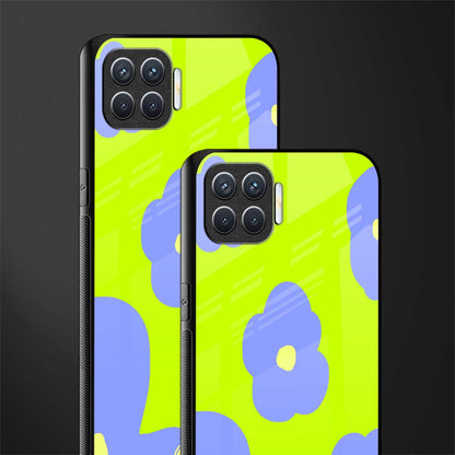 chartreuse arctic flowers glass case for oppo f17 image-2