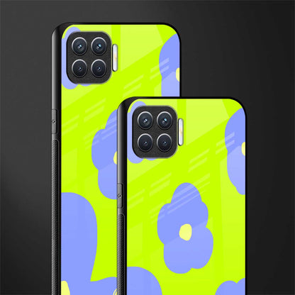 chartreuse arctic flowers glass case for oppo f17 pro image-2