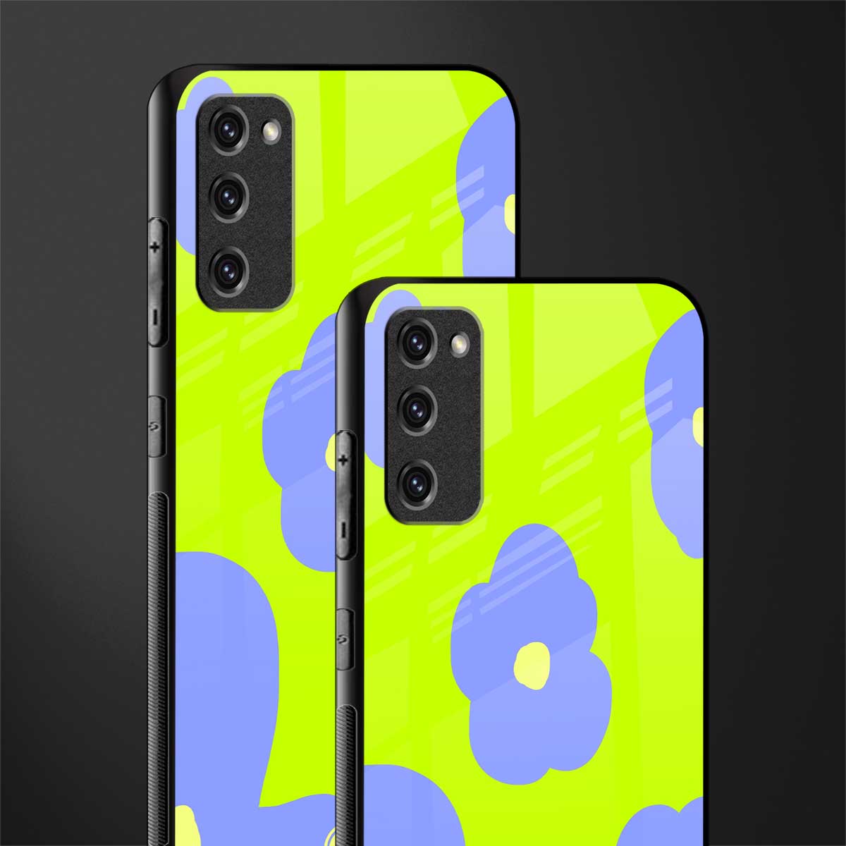 chartreuse arctic flowers glass case for samsung galaxy s20 fe image-2