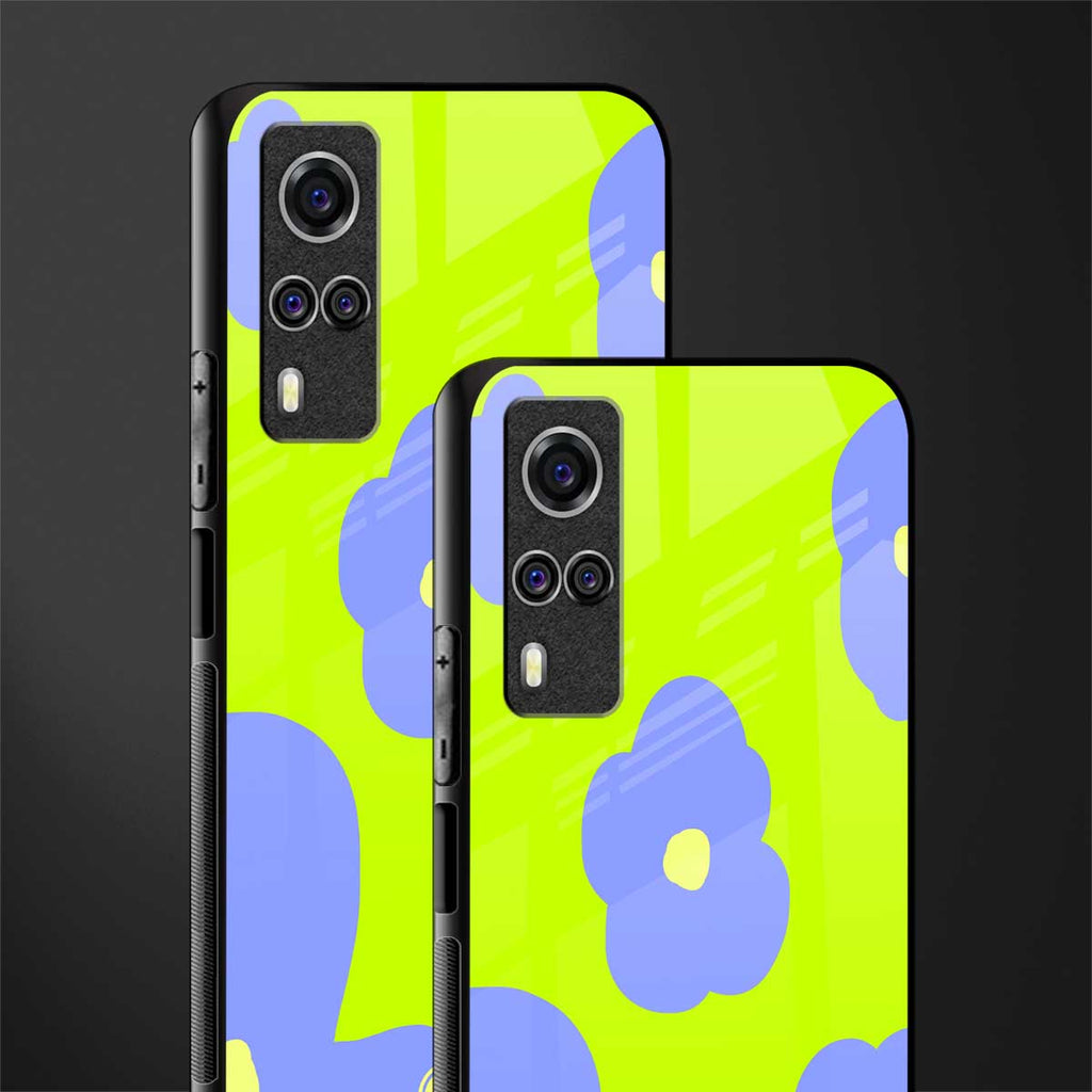 chartreuse arctic flowers glass case for vivo y53s image-2