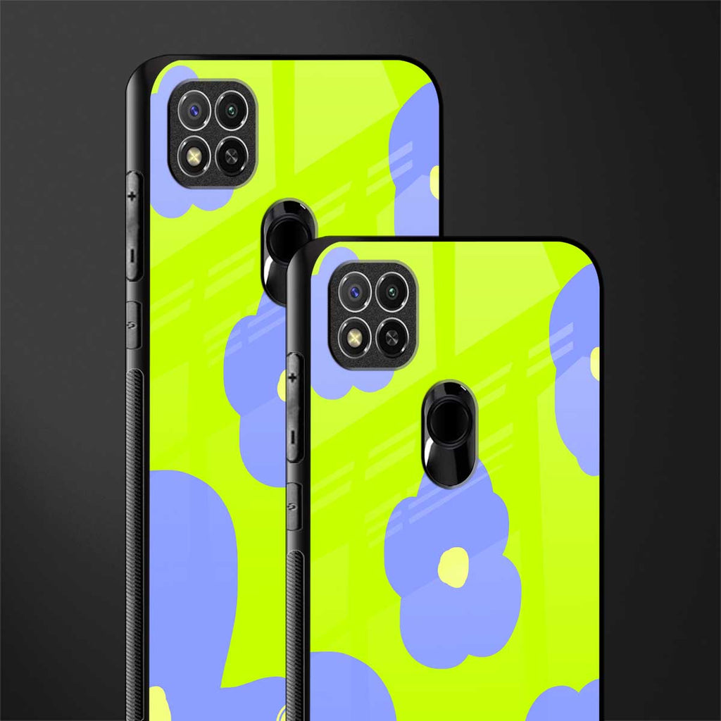 chartreuse arctic flowers glass case for redmi 9c image-2