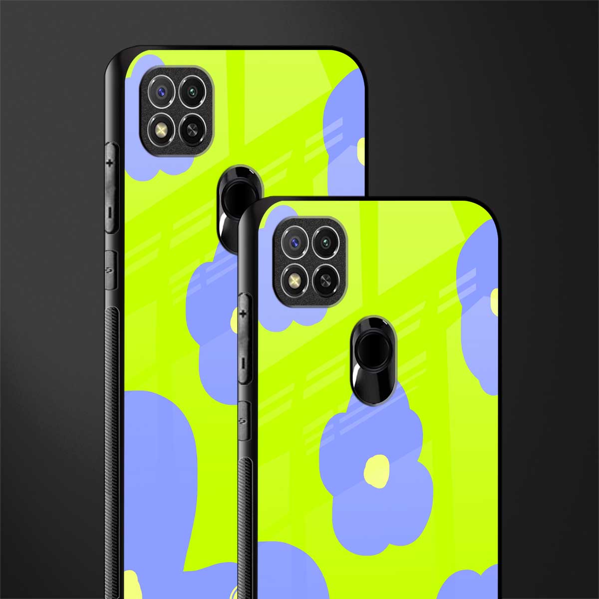 chartreuse arctic flowers glass case for redmi 9c image-2