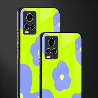 chartreuse arctic flowers glass case for vivo v20 pro image-2