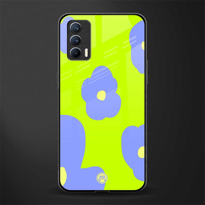 chartreuse arctic flowers glass case for realme x7 image