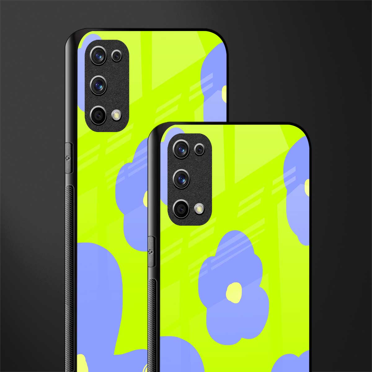 chartreuse arctic flowers glass case for realme x7 pro image-2